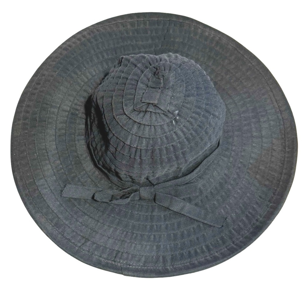 Cappelli Sunhat Black Fabric Large Brim Summer Sun